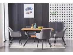 Ensemble De 2 Chaises De Salle à Manger Camden - Tapissées De Velours Avec Pieds En Métal - Gris Foncé -Magasin de meubles de restaurant chaise 14147983