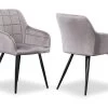 Ensemble De 2 Chaises De Salle à Manger Camden - Tapissées De Velours Avec Pieds En Métal - Gris Clair -Magasin de meubles de restaurant chaise 14148161