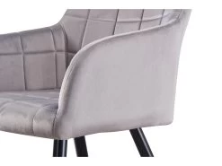 Ensemble De 2 Chaises De Salle à Manger Camden - Tapissées De Velours Avec Pieds En Métal - Gris Clair -Magasin de meubles de restaurant chaise 14148173