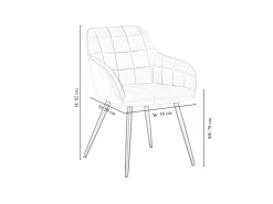 Ensemble De 2 Chaises De Salle à Manger Camden - Tapissées De Velours Avec Pieds En Métal - Gris Clair -Magasin de meubles de restaurant chaise 14148179