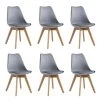 Ensemble De 6 Chaises De Salle à Manger Lorenzo Avec Siège En Similicuir élégant Et Pieds En Bois Massif - Parfait Pour La Salle à Manger, Le Salon - Gris 2 Ensemble De 6 Chaises De Salle à Manger Lorenzo Avec Siège En Similicuir élégant Et Pieds En Bois Massif - Parfait Pour La Salle à Manger, Le Salon - Gris -Magasin de meubles de restaurant chaise 14229143