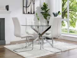 Lot De 6 Chaises NADYA - Simili - Blanc -Magasin de meubles de restaurant chaise 14273185