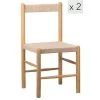 Lot De 2 Chaises En Bois Massif Et Corde Naturelle 1 Lot De 2 Chaises En Bois Massif Et Corde Naturelle -Magasin de meubles de restaurant chaise 14426601