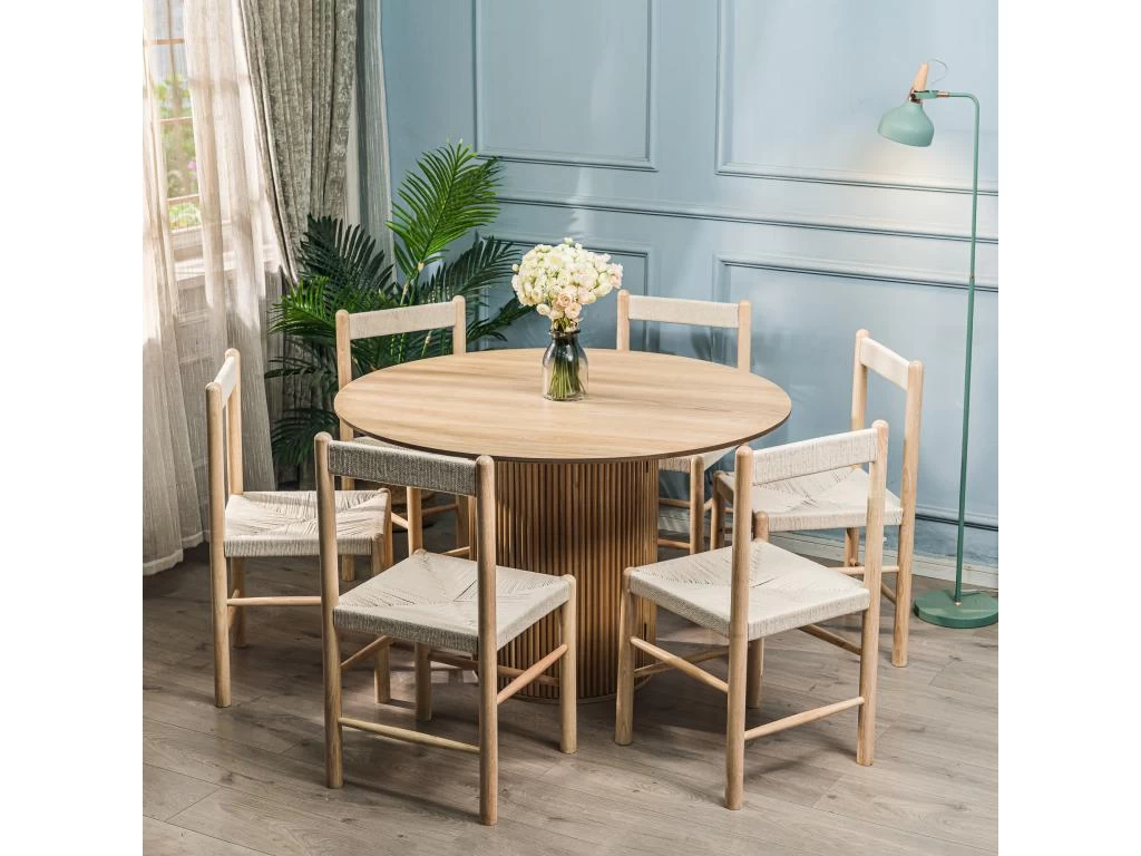 Lot De 2 Chaises En Bois Massif Et Corde Naturelle 4 Lot De 2 Chaises En Bois Massif Et Corde Naturelle – Image 2