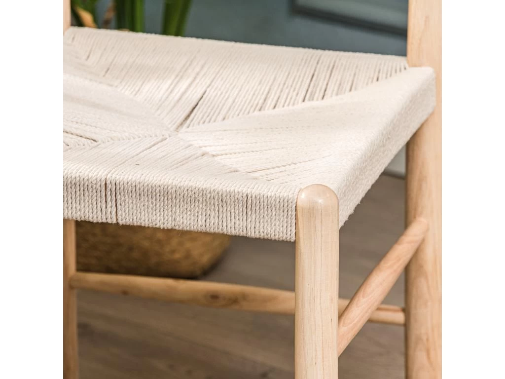 Lot De 2 Chaises En Bois Massif Et Corde Naturelle 6 Lot De 2 Chaises En Bois Massif Et Corde Naturelle – Image 4