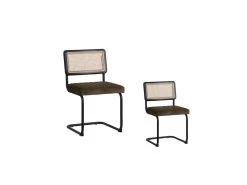 Duo De Chaises Métal/Rotin/Vert- MARIETTE