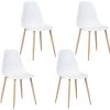 URBAN MEUBLE Lot De 4 Chaise Salle à Manger Scandinave Blanc Résine Pieds Couleur Bois 2 URBAN MEUBLE Lot De 4 Chaise Salle à Manger Scandinave Blanc Résine Pieds Couleur Bois -Magasin de meubles de restaurant chaise 14505651