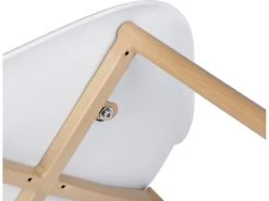 URBAN MEUBLE Lot De 4 Chaise Salle à Manger Scandinave Blanc Résine Pieds Couleur Bois 11 URBAN MEUBLE Lot De 4 Chaise Salle à Manger Scandinave Blanc Résine Pieds Couleur Bois -Magasin de meubles de restaurant chaise 14505657