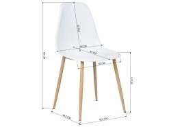 URBAN MEUBLE Lot De 4 Chaise Salle à Manger Scandinave Blanc Résine Pieds Couleur Bois 13 URBAN MEUBLE Lot De 4 Chaise Salle à Manger Scandinave Blanc Résine Pieds Couleur Bois -Magasin de meubles de restaurant chaise 14505661