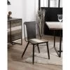 LEANDRE - Lot De 2 Chaises Noires Acacia Et Acier -Magasin de meubles de restaurant chaise 14656801