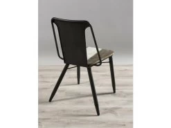 LEANDRE - Lot De 2 Chaises Noires Acacia Et Acier 11 LEANDRE - Lot De 2 Chaises Noires Acacia Et Acier -Magasin de meubles de restaurant chaise 14656809