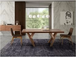 Chaise En Simili Cuir Et Bois Noyer 4043 ANGEL CERDA -Magasin de meubles de restaurant chaise 14721663