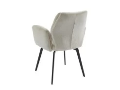 Lot De 2 Chaises Avec Accoudoirs En Velours Côtelé Et Métal - Crème - MILBIA 14 Lot De 2 Chaises Avec Accoudoirs En Velours Côtelé Et Métal - Crème - MILBIA -Magasin de meubles de restaurant chaise 15660263