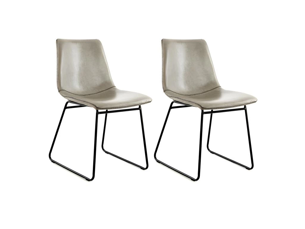 Lot De 2 Chaises Design "Caila" 82cm Gris 3 Lot De 2 Chaises Design "Caila" 82cm Gris