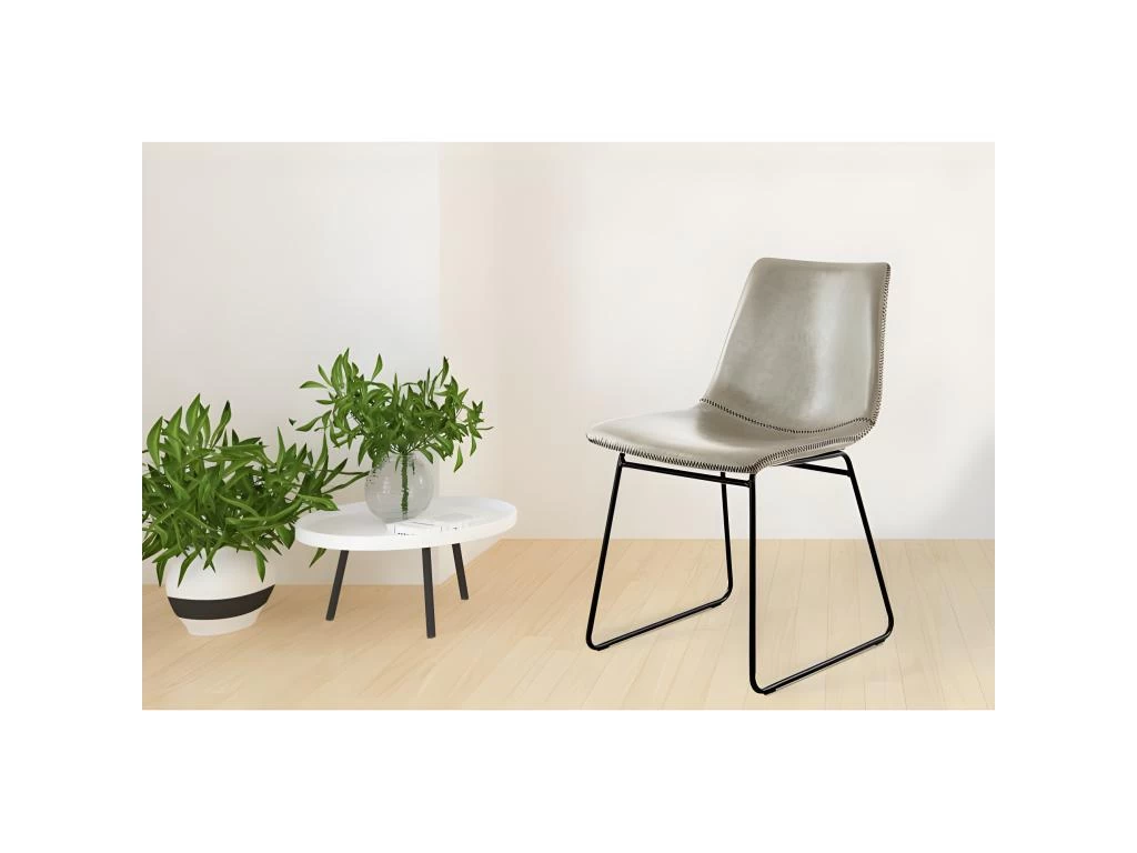 Lot De 2 Chaises Design "Caila" 82cm Gris 5 Lot De 2 Chaises Design "Caila" 82cm Gris – Image 3