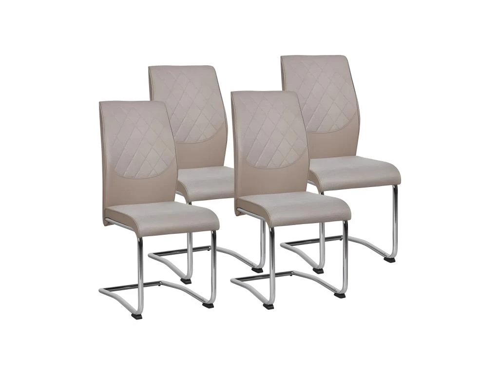 Lot De 4 Chaises Design "Midway" 100cm Taupe 3 Lot De 4 Chaises Design "Midway" 100cm Taupe