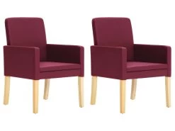 Lot De 2 Chaises De Salle à Manger Cuisine Design Moderne Synthétique Rouge Bordeaux CDS020974