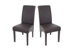 Set De 2 Chaises De Salle à Manger En Synthétique Marron Mat Pieds Foncés CDS04025
