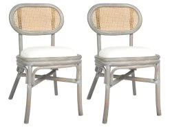 Lot De 2 Chaises De Salle à Manger Cuisine Design Classique Lin Gris CDS020563