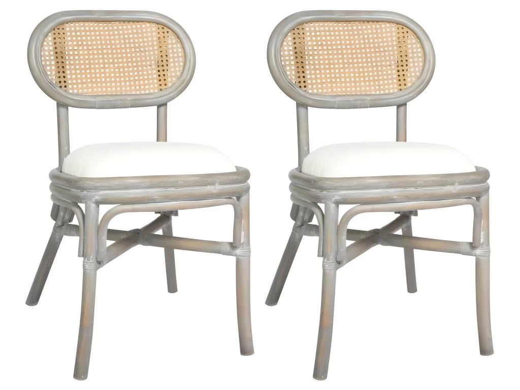 Lot De 2 Chaises De Salle à Manger Cuisine Design Classique Lin Gris CDS020563 3 Lot De 2 Chaises De Salle à Manger Cuisine Design Classique Lin Gris CDS020563