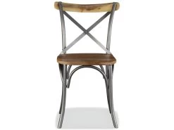 Lot De 6 Chaises De Salle à Manger Cuisine Design Industriel Bois De Manguier Massif Et Acier CDS022103 -Magasin de meubles de restaurant chaise 15778059