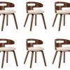 Lot De 6 Chaises De Salle à Manger Cuisine Design élégant Bois Courbé Et Synthétique Crème CDS022350 -Magasin de meubles de restaurant chaise 15778073