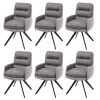 6x Chaises De Salle à Manger Fauteuil Lounge Avec Accoudoir Confortable Rotative En Tissu Gris Clair 04_0000860 2 6x Chaises De Salle à Manger Fauteuil Lounge Avec Accoudoir Confortable Rotative En Tissu Gris Clair 04_0000860 -Magasin de meubles de restaurant chaise 15778083
