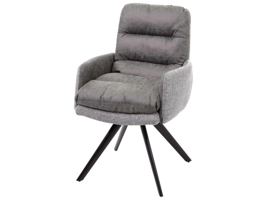 6x Chaises De Salle à Manger Fauteuil Lounge Avec Accoudoir Confortable Rotative En Tissu Gris Clair 04_0000860 4 6x Chaises De Salle à Manger Fauteuil Lounge Avec Accoudoir Confortable Rotative En Tissu Gris Clair 04_0000860 – Image 2