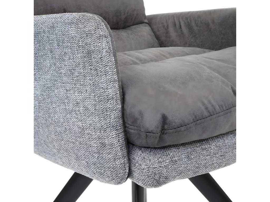 6x Chaises De Salle à Manger Fauteuil Lounge Avec Accoudoir Confortable Rotative En Tissu Gris Clair 04_0000860 5 6x Chaises De Salle à Manger Fauteuil Lounge Avec Accoudoir Confortable Rotative En Tissu Gris Clair 04_0000860 – Image 3
