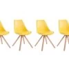 Lot De 4 Chaises De Salle à Manger Scandinave Synthétique Jaune Pieds Bois CDS10122 2 Lot De 4 Chaises De Salle à Manger Scandinave Synthétique Jaune Pieds Bois CDS10122 -Magasin de meubles de restaurant chaise 15779263