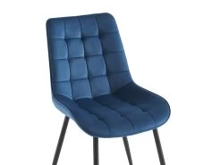 Lot De 6 Chaises Matelassées - Velours Et Métal Noir - Bleu Nuit - OLLUA 14 Lot De 6 Chaises Matelassées - Velours Et Métal Noir - Bleu Nuit - OLLUA -Magasin de meubles de restaurant chaise 15854217