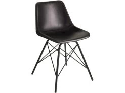 Chaise Loft Cuir Metal Noir Benarkin