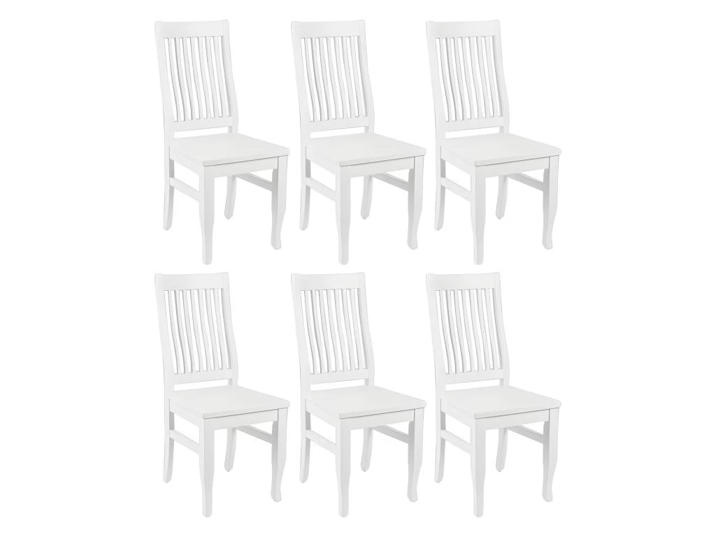 Lot De 6 Chaises GUERANDE - Pin Blanc 3 Lot De 6 Chaises GUERANDE - Pin Blanc