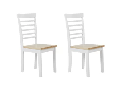 Lot De 2 Chaises De Salle à Manger Bois Clair Et Blanches BATTERSBY