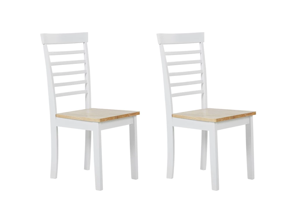 Lot De 2 Chaises De Salle à Manger Bois Clair Et Blanches BATTERSBY 3 Lot De 2 Chaises De Salle à Manger Bois Clair Et Blanches BATTERSBY