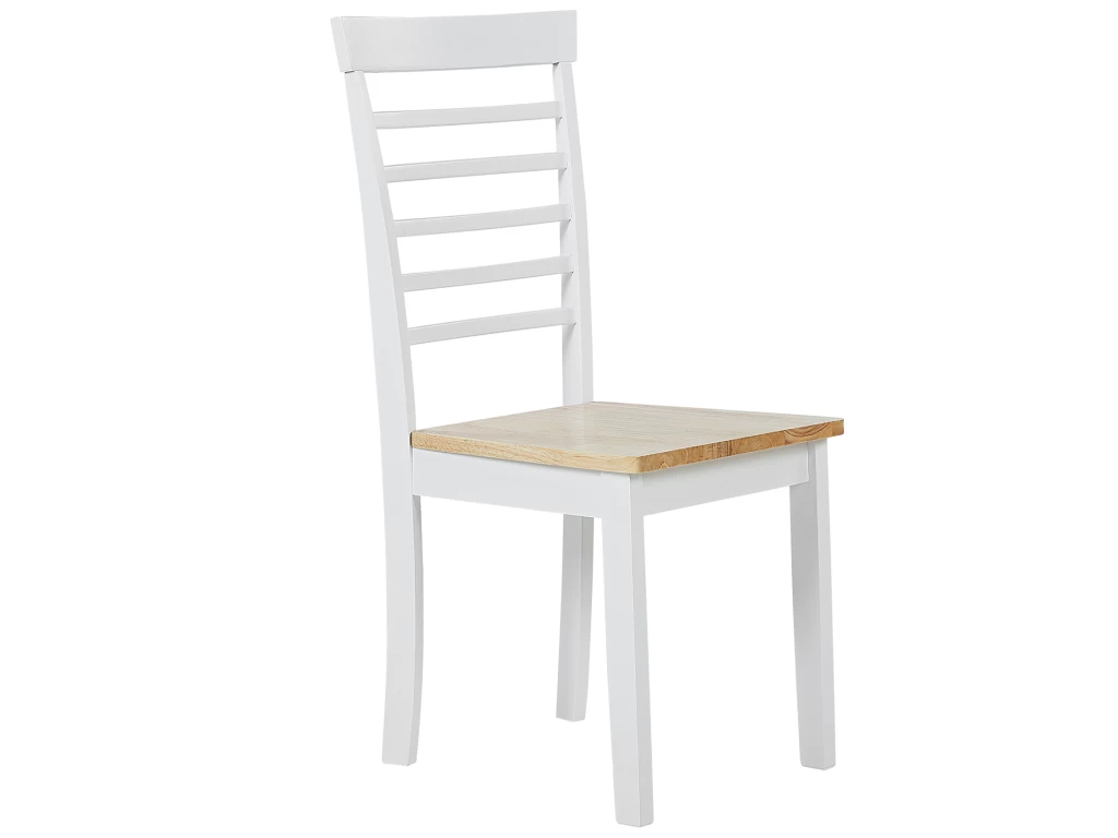 Lot De 2 Chaises De Salle à Manger Bois Clair Et Blanches BATTERSBY 5 Lot De 2 Chaises De Salle à Manger Bois Clair Et Blanches BATTERSBY – Image 3