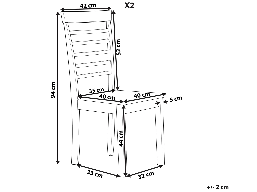 Lot De 2 Chaises De Salle à Manger Bois Clair Et Blanches BATTERSBY 6 Lot De 2 Chaises De Salle à Manger Bois Clair Et Blanches BATTERSBY – Image 4