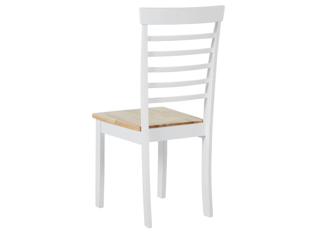 Lot De 2 Chaises De Salle à Manger Bois Clair Et Blanches BATTERSBY 8 Lot De 2 Chaises De Salle à Manger Bois Clair Et Blanches BATTERSBY – Image 6