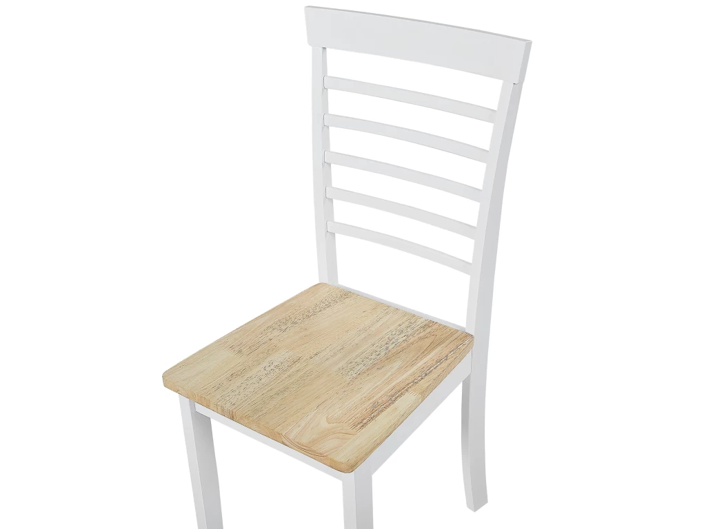 Lot De 2 Chaises De Salle à Manger Bois Clair Et Blanches BATTERSBY 9 Lot De 2 Chaises De Salle à Manger Bois Clair Et Blanches BATTERSBY – Image 7