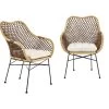 Lot De 2 Chaises En Rotin - Naturel/Brun Foncé -Magasin de meubles de restaurant chaise 17568209
