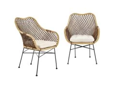 Lot De 2 Chaises En Rotin - Naturel/Brun Foncé