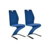 Lot De 2 Chaises Design En Velours - Bleu 1 Lot De 2 Chaises Design En Velours - Bleu -Magasin de meubles de restaurant chaise 17568403