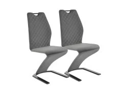 Lot De 2 Chaises Design En Velours - Gris