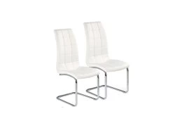 Lot De 2 Chaises AUDE En Cuir Synthétique - Blanc