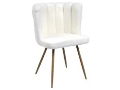 FJARD - Lot De 4 Fauteuils Blanc Tissu Bouclettes 8 FJARD - Lot De 4 Fauteuils Blanc Tissu Bouclettes -Magasin de meubles de restaurant chaise 17590879