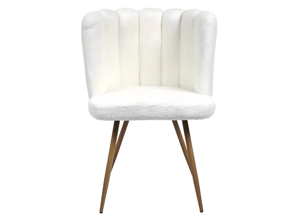 FJARD - Lot De 4 Fauteuils Blanc Tissu Bouclettes 6 FJARD - Lot De 4 Fauteuils Blanc Tissu Bouclettes – Image 4