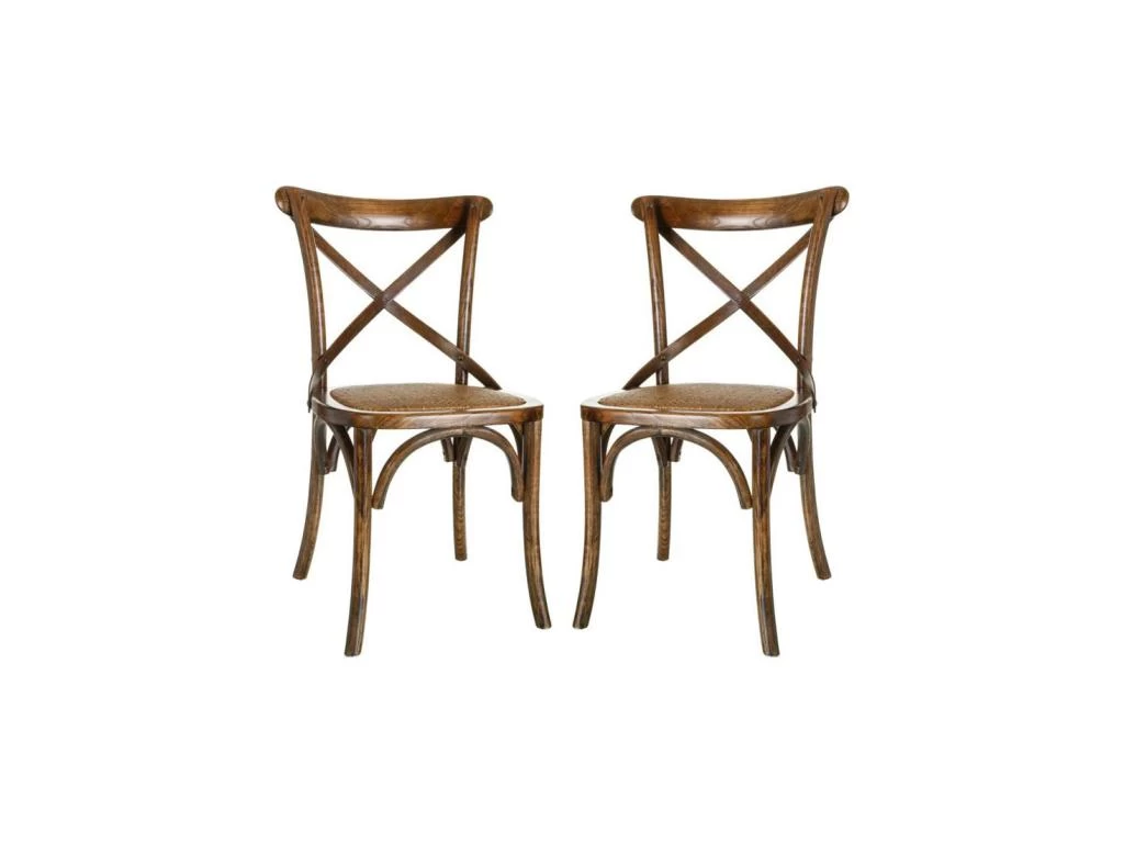 Duo De Chaises Bois Foncé - BRETT 3 Duo De Chaises Bois Foncé - BRETT