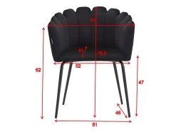 Fauteuil En Velours Et Métal Limhamn -Magasin de meubles de restaurant chaise 17707679