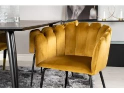 Fauteuil En Velours Et Métal Limhamn -Magasin de meubles de restaurant chaise 17707693