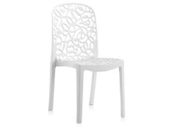 Lot De 6 Chaises De Table-salle à Manger - Cuisine - Interieur/exterieur En Résine Coloris Blanc - Longueur 47 X Profondeur 50 X Hauteur 87 Cm